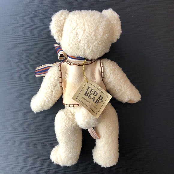 Vintage Ted D. Bear Department 56 Jointed Plush Bear with leather dress jacket - Picture 3 of 10